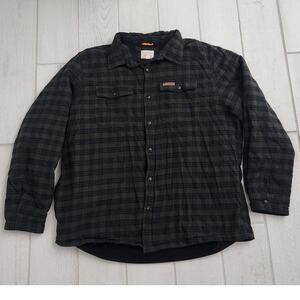 Field & Stream Flannel Plaid Men's XXL 2XL Shacket Shirt Jacket Button Green